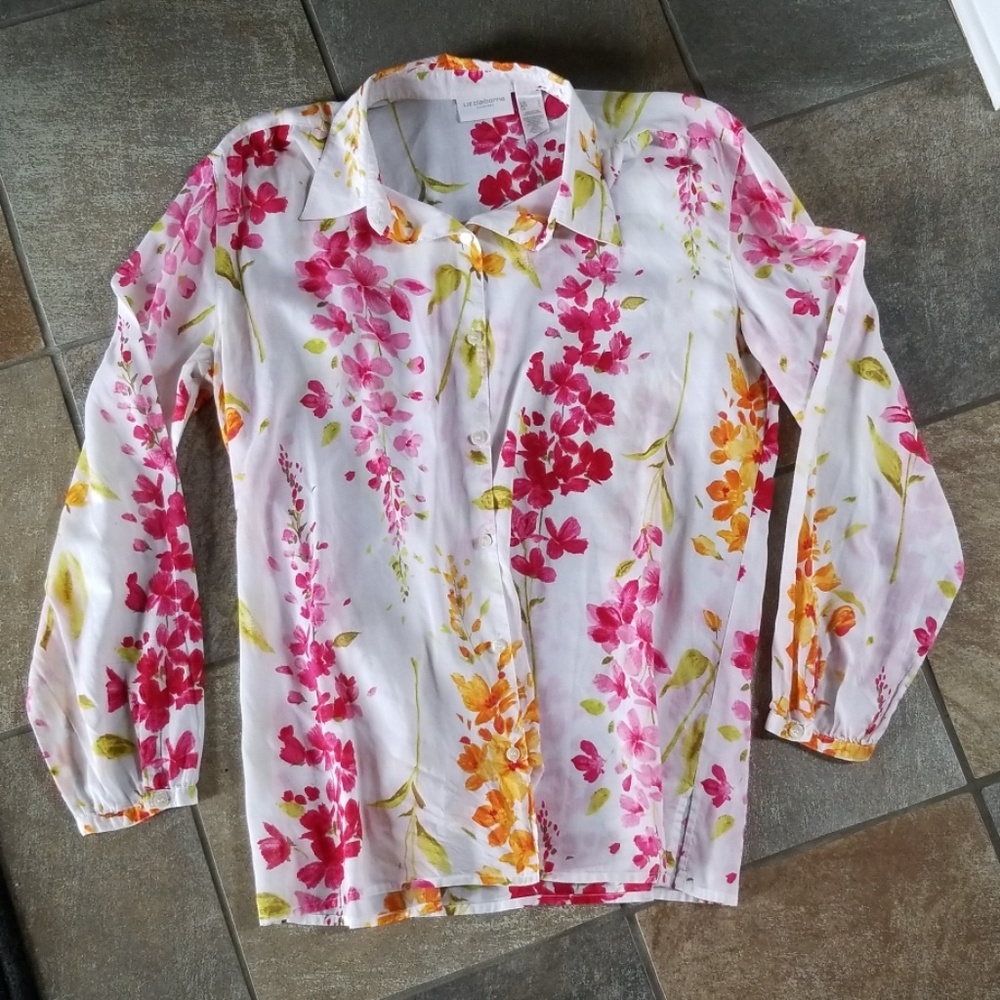 Liz Sport Semi Sheer Blouse
